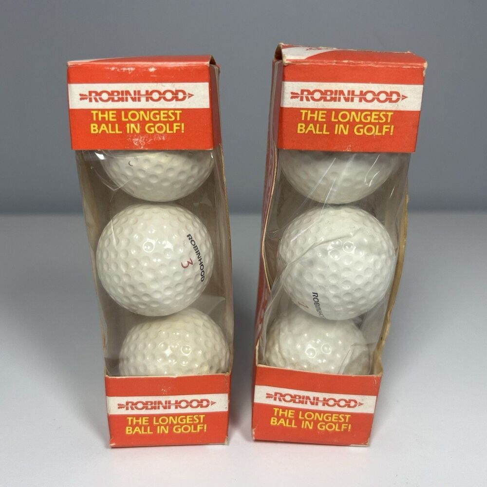 RARE NEW VTG Robinhood  BANNED Golf Balls (1/2 Dozen) #1 & #3 The Longest Ball